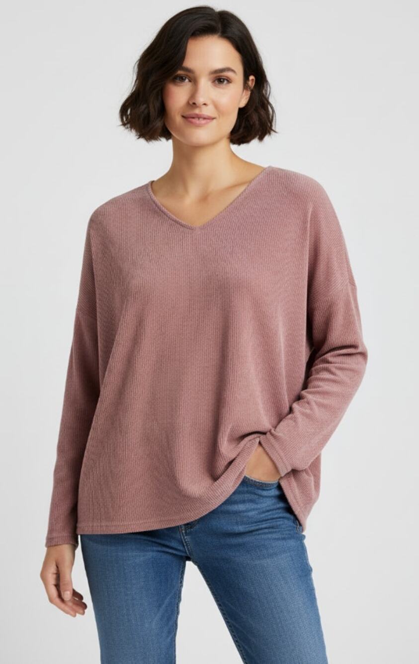J. JILL WEAREVER XLARGE CHENILLE V NECK PULLOVER SWEATER BAYBERRY PURPLE MAUVE
